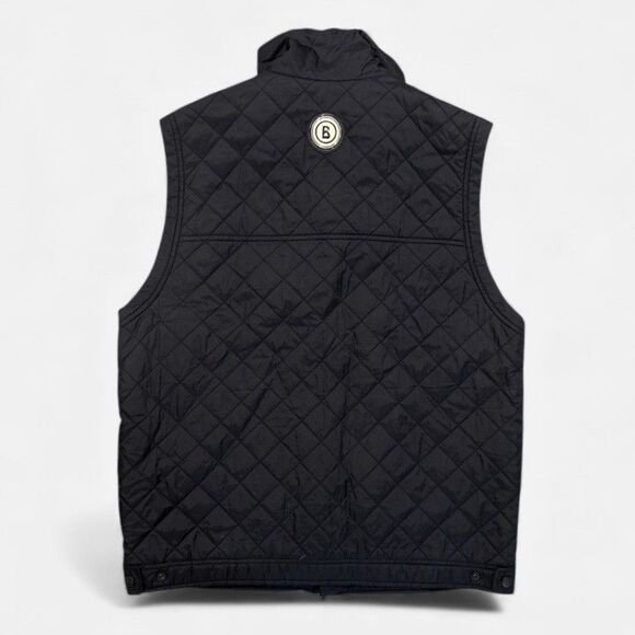 Bogner Men’s Vest Sz 40 Black Nylon Multi Pocket Zip Front Outdoor Layer Quilted - Picture 2 of 11